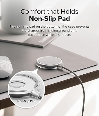 Ringke Slim [No More Discoloration] Compatible with 2024 MagSafe Charger Case, Lightweight Scratch Prevention Cover Designed for MagSafe Charger 25W A2580(1M) and A3250 (2M) - Matte Clear
