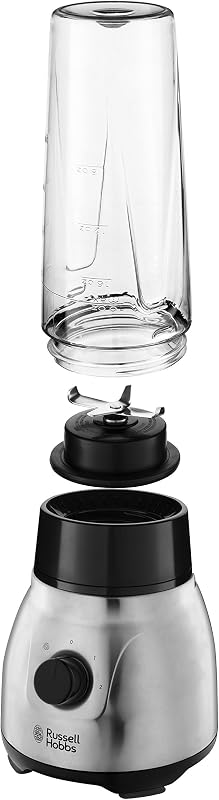 Russell Hobbs 2 az 1-ben Turmixgép Üveg Tartállyal, Hordozható Pohárral és 0.8 LE Motorral