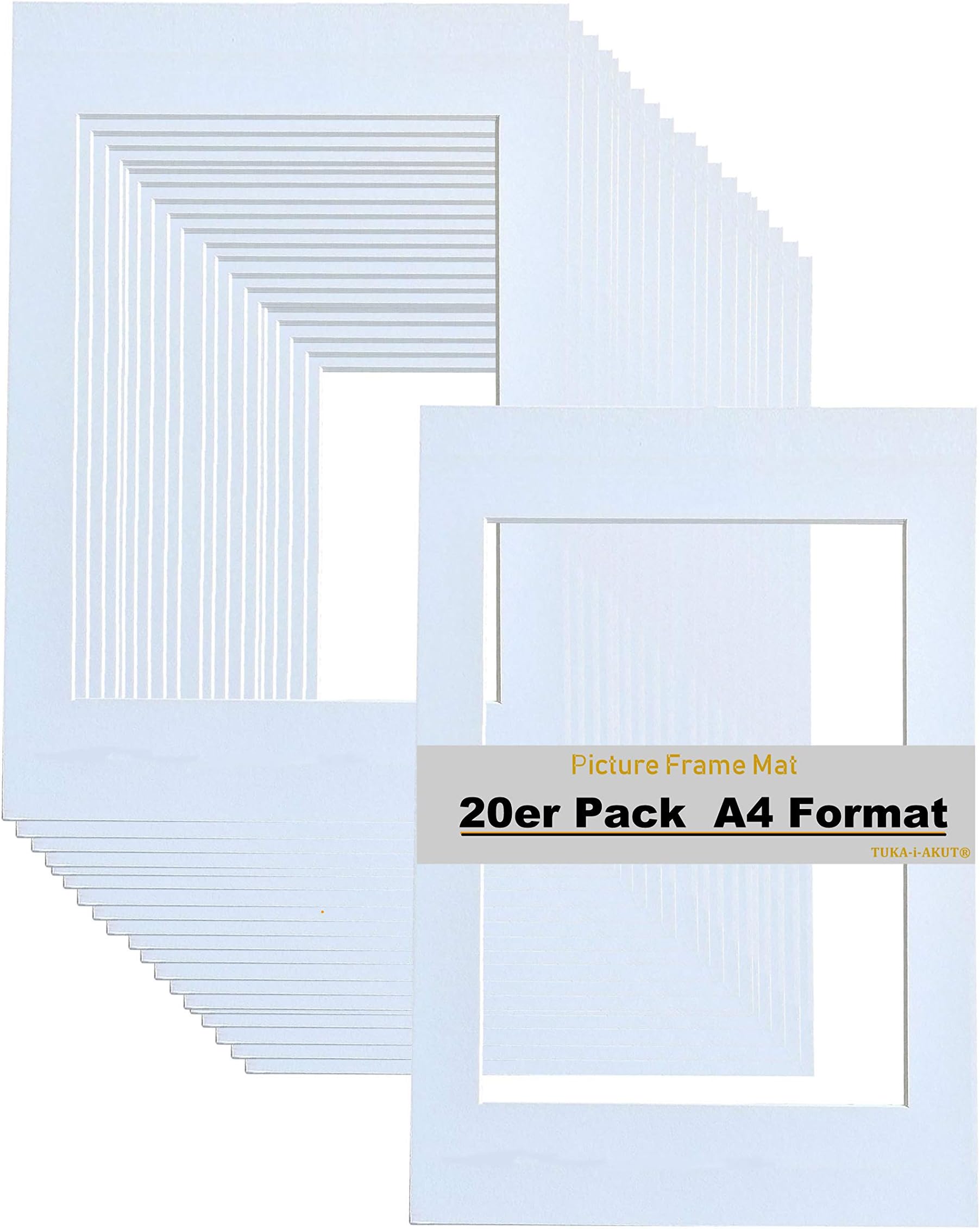 TUKA 20pcs A4 Photo Mounts - White, 15cm x 20cm
