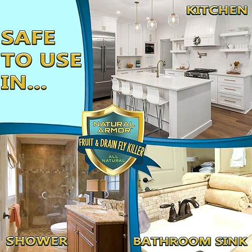 Miniatura 14 de Natural Armor - Tratamiento de gel comercial para matar moscas de la fruta y del drenaje y acabar con infestaciones de mosquitos de cualquier