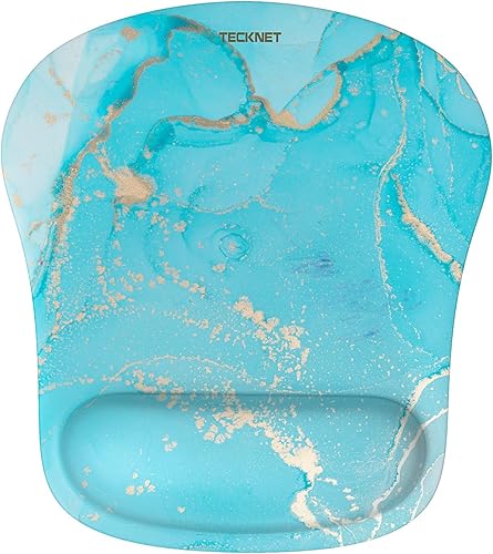 Miniatura 8 de TECKNET Alfombrilla de mouse con soporte de muñeca, alfombrilla ergonómica para mouse para juegos, alivio del dolor, portátil y cómoda para
