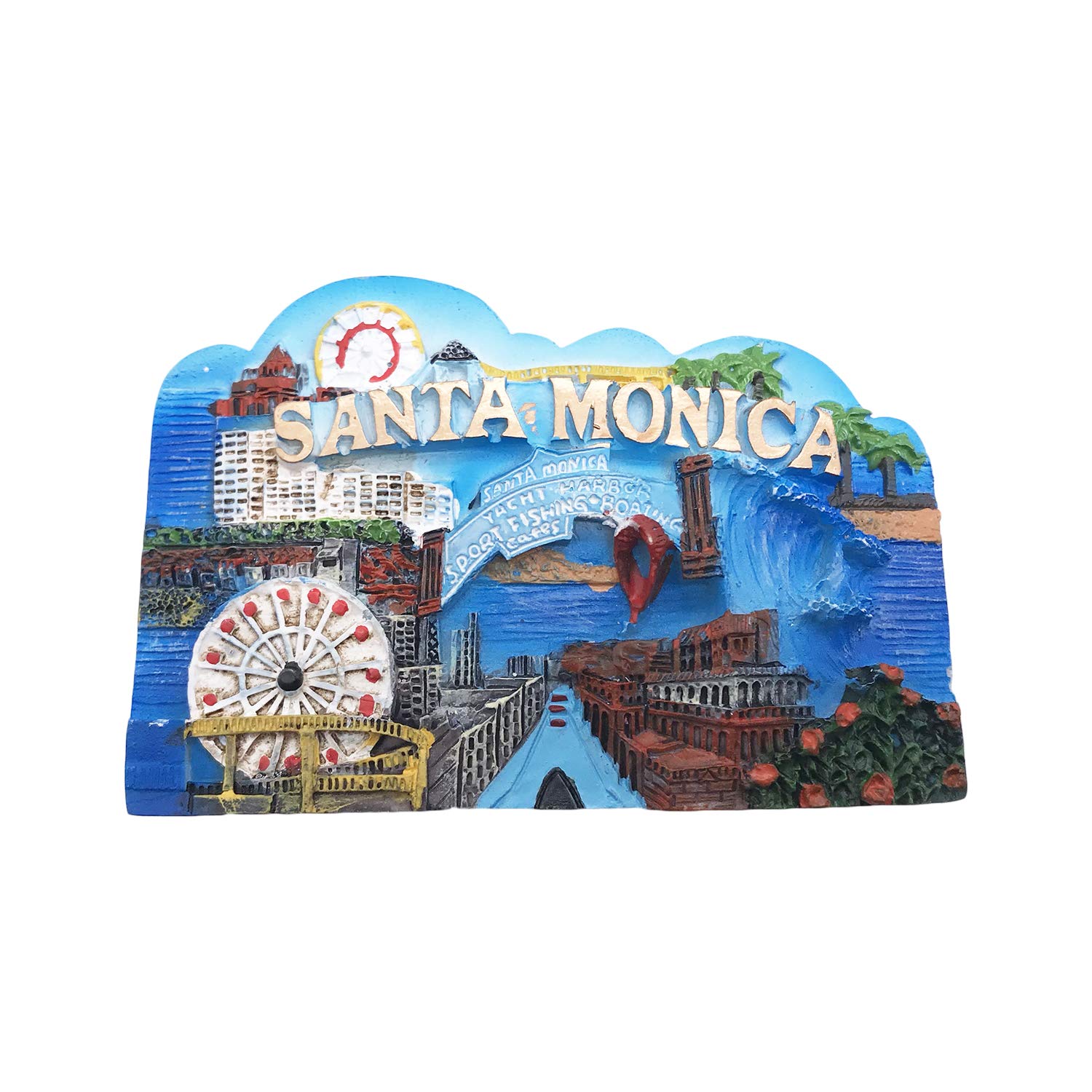 Los Angeles Santa Monica 3D USA America magnete frigo souvenir cristallo magnete turistico viaggio souvenir collezione regalo magnetico adesivo casa cucina decorazione