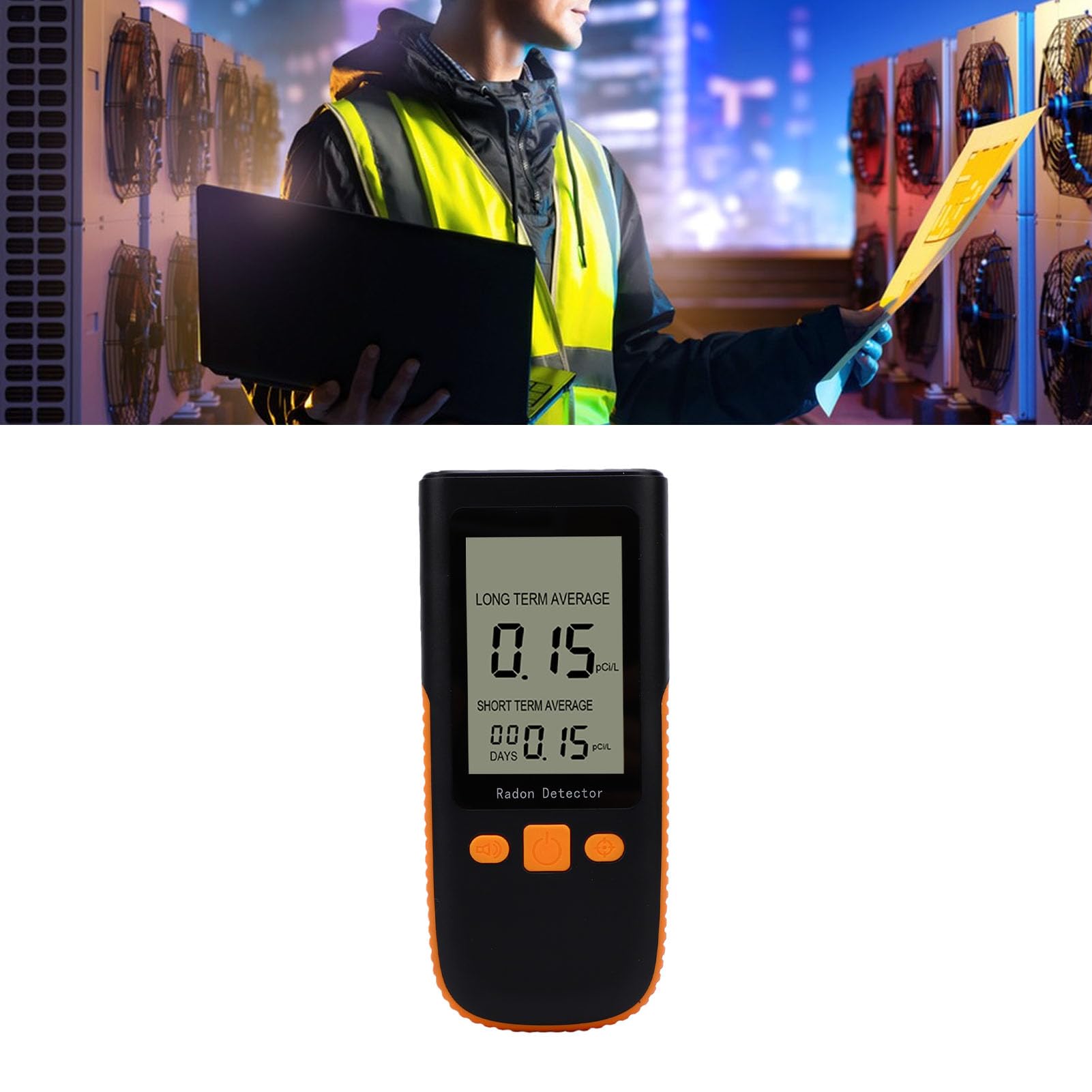 Detector de Gas Radón, Sensor de Iones Avanzado, Actualizaciones Cada Hora, Medidor de Radón, Seguimiento de Datos a Largo Plazo, Probador de Portátil con Pantalla Gráfica para el Hogar,