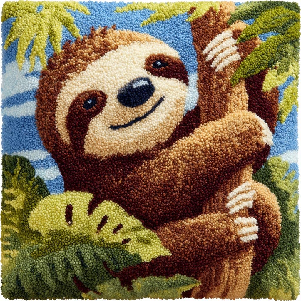 Henypt Latch Hook Cushion Kits Sloth