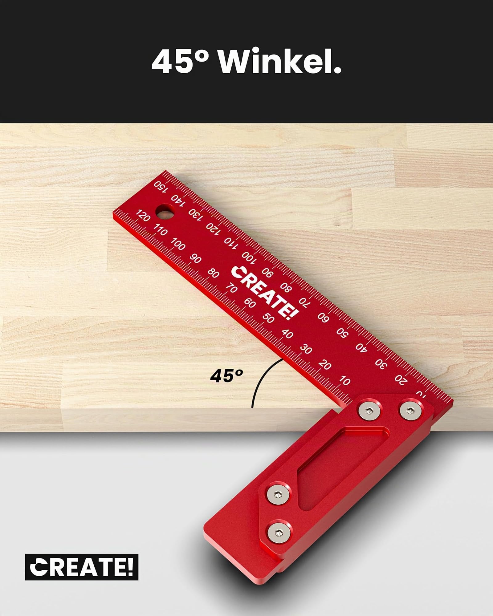 CREATE! Premium Anschlagwinkel 150mm | Zimmermannswinkel | Schreinerwinkel (150 mm)