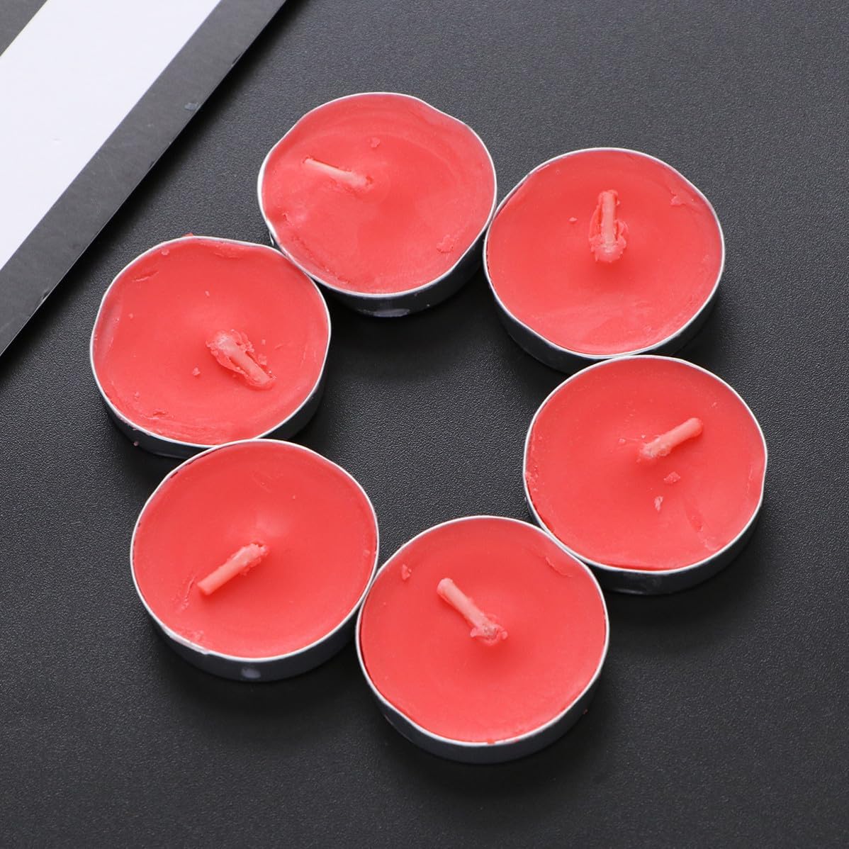 50pcs Smokeless Tea Lights 2 Hour Plastic Red Flicker-Free Flames