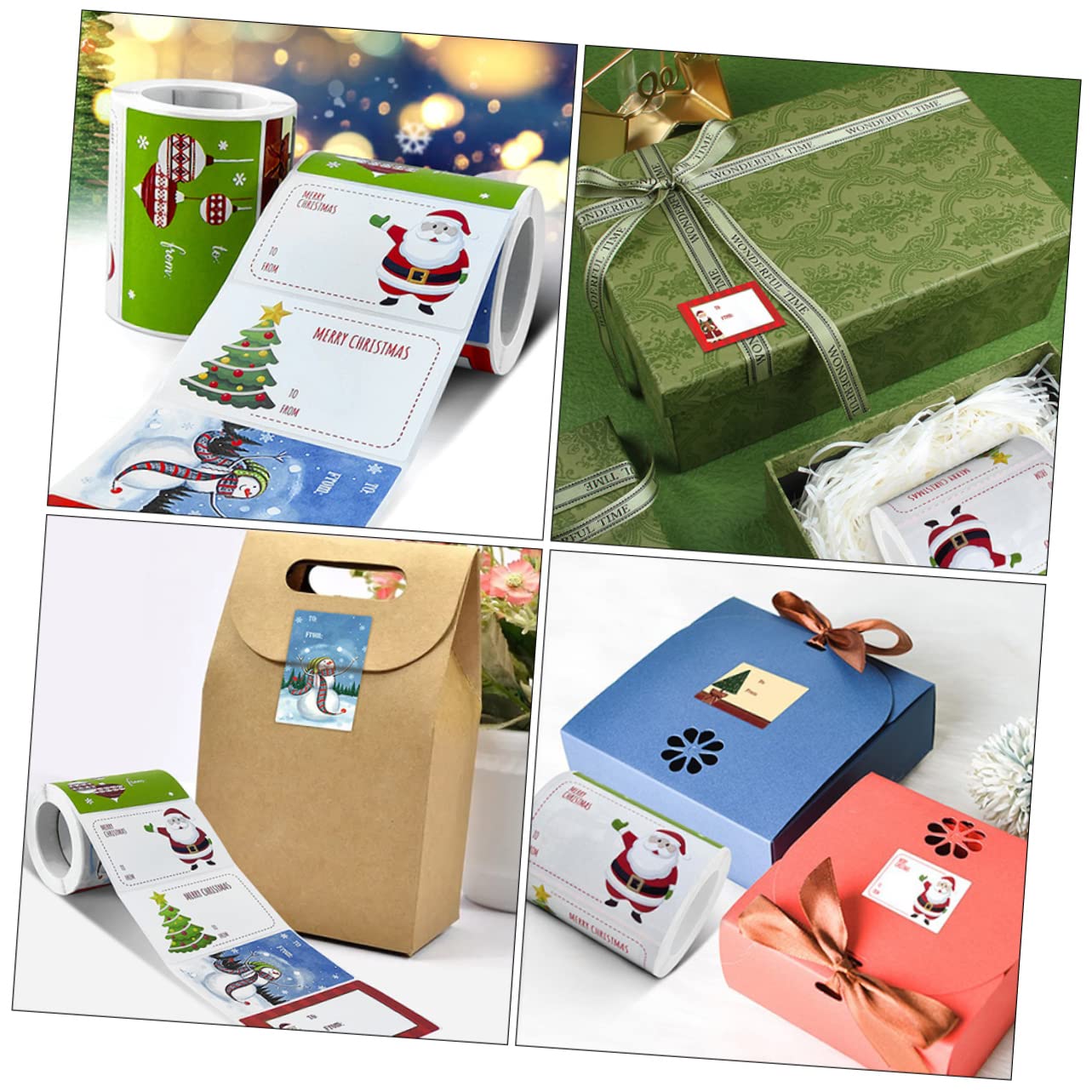 STOBOK 10rotoli Adesivi Natalizi Decorativi Etichette Autoadesive Per Regali Confezioni e Decorazioni Festive Materiale Sicuro e Divertente Per Adulti e Grafica Per Natale