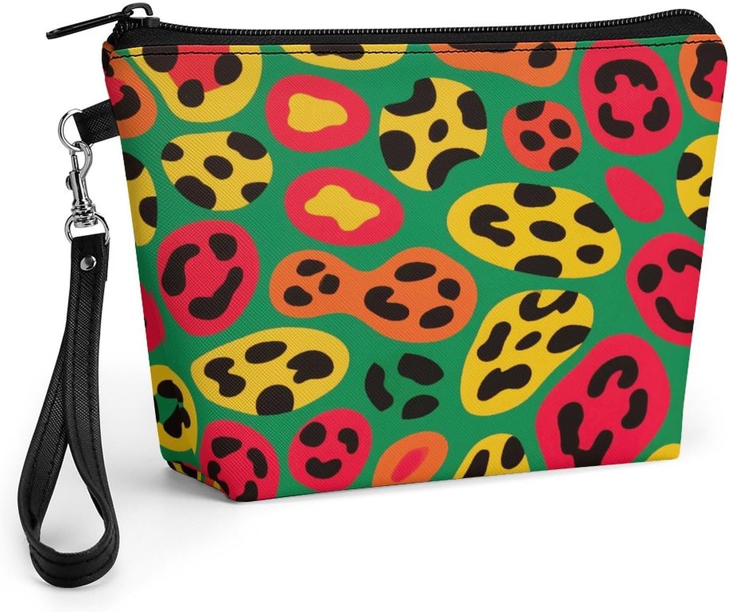 Handheld Dreamy Leopard Print Decor Cosmetic Bag with Zipper