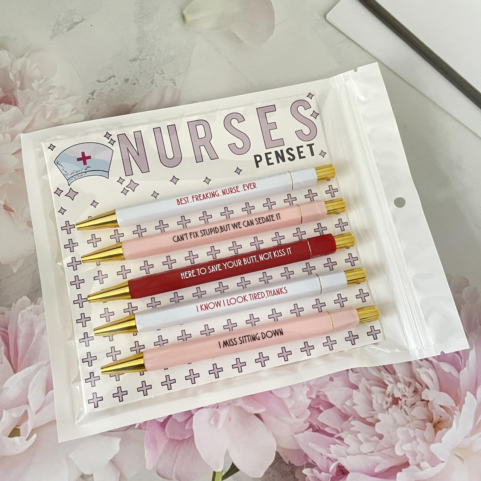 Lustige DIY Stifte-Set (5/7/9/11 Stück) – Mit Sprüchen, Glitzer, Schwarzer Tinte, Für Büro, Party & Als Gastgeschenk