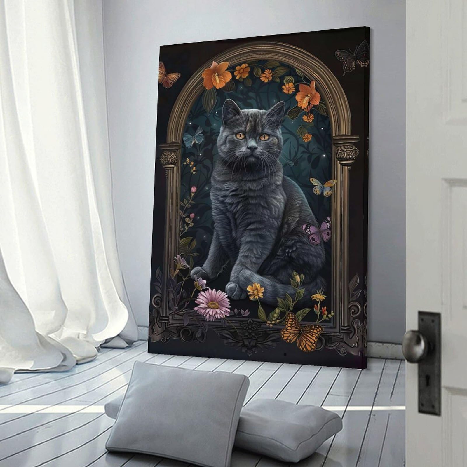 Junmoney Japanese Bobtail Wall Art Print, 20x30inch(50x75cm), for Bedroom Decor, Cosy Corners Or Studios, Decorative Wall Art for Cosy Rooms