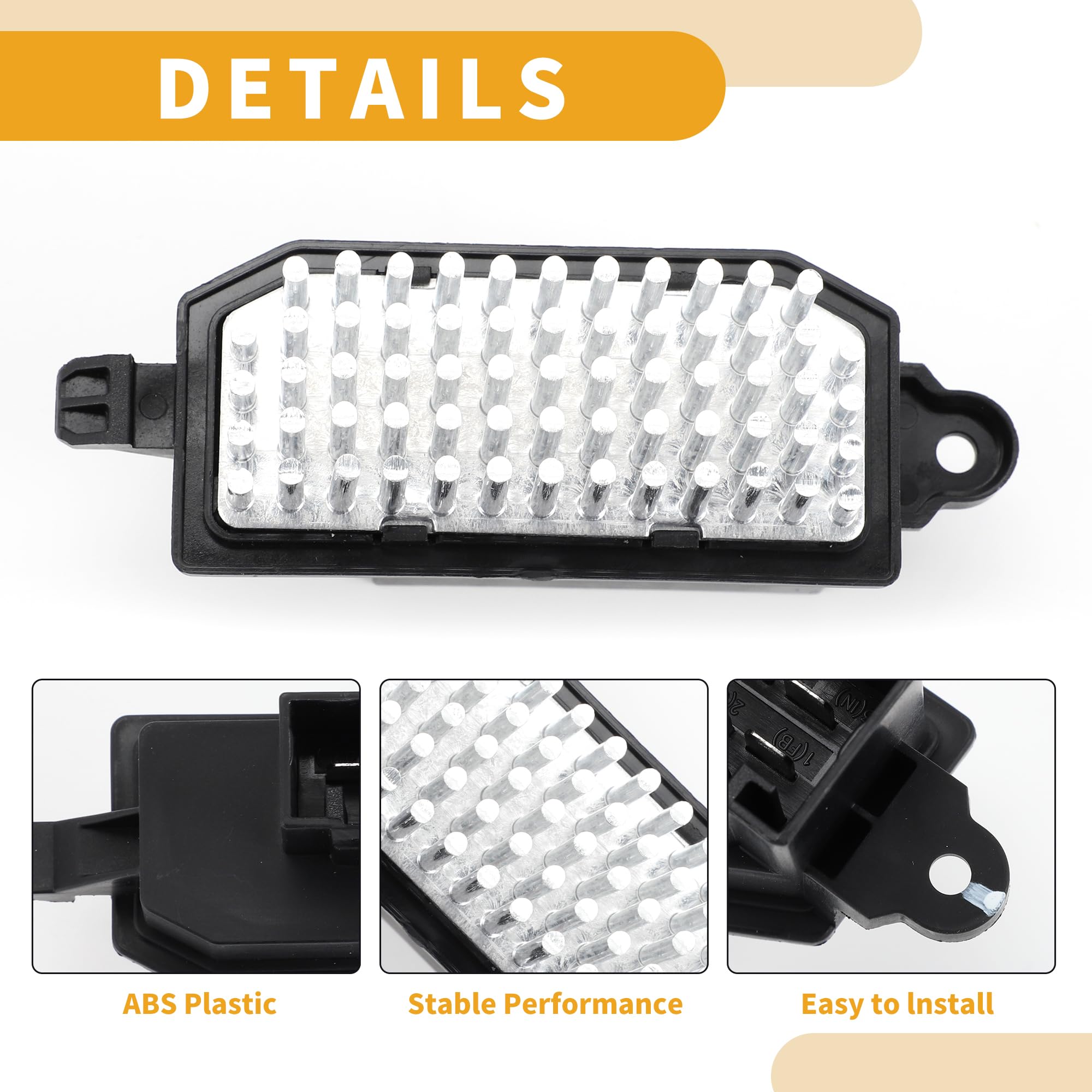 resistore motore ventilatore HVAC No.AV1119E624AA resistore ventilatore riscaldatore per Ford B-Max Ecosport Tourneo Transit Wagon 2012 Metallo ABS Nero