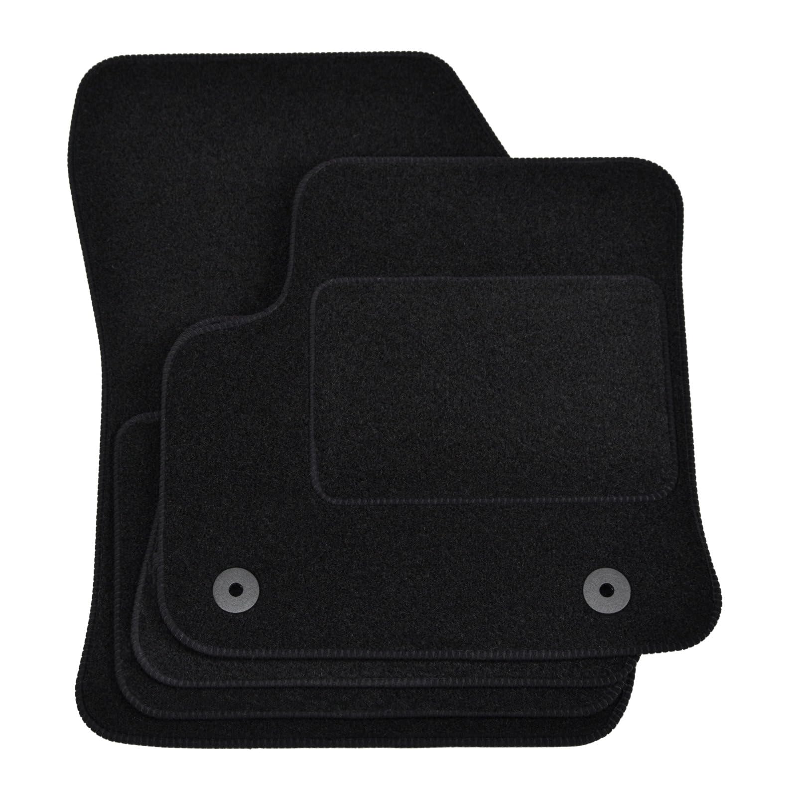 Tappetini in velluto per Opel Corsa F (2019-, hatchback) neri, set 4 pz, con fissaggi