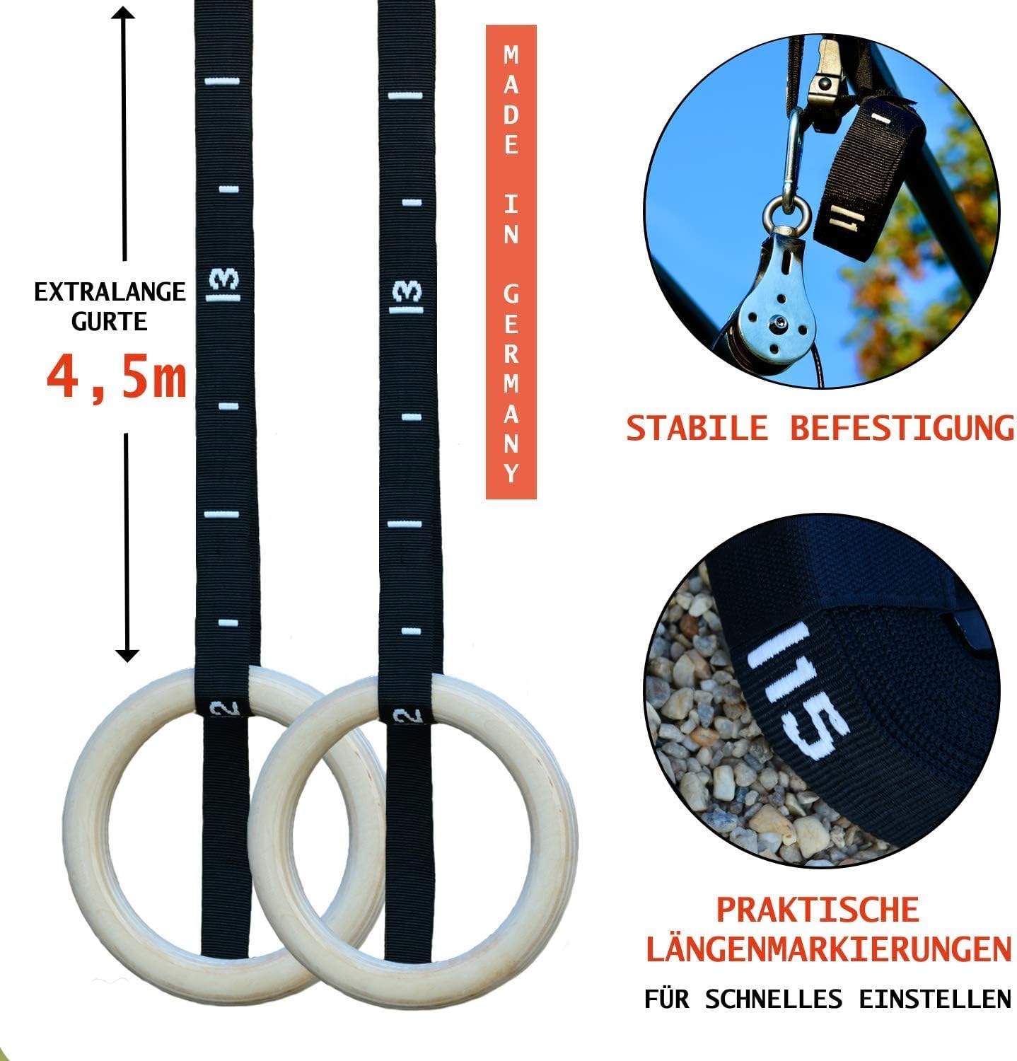 ModularSports FlyFit Extended - Fitnessgeräte für Zuhause mit Flaschenzugsystem zur Körpergewichtreduzierung / Komplettes Sportgerät Set mit Fitness Ring & Klimmzugstange für Krafttraining