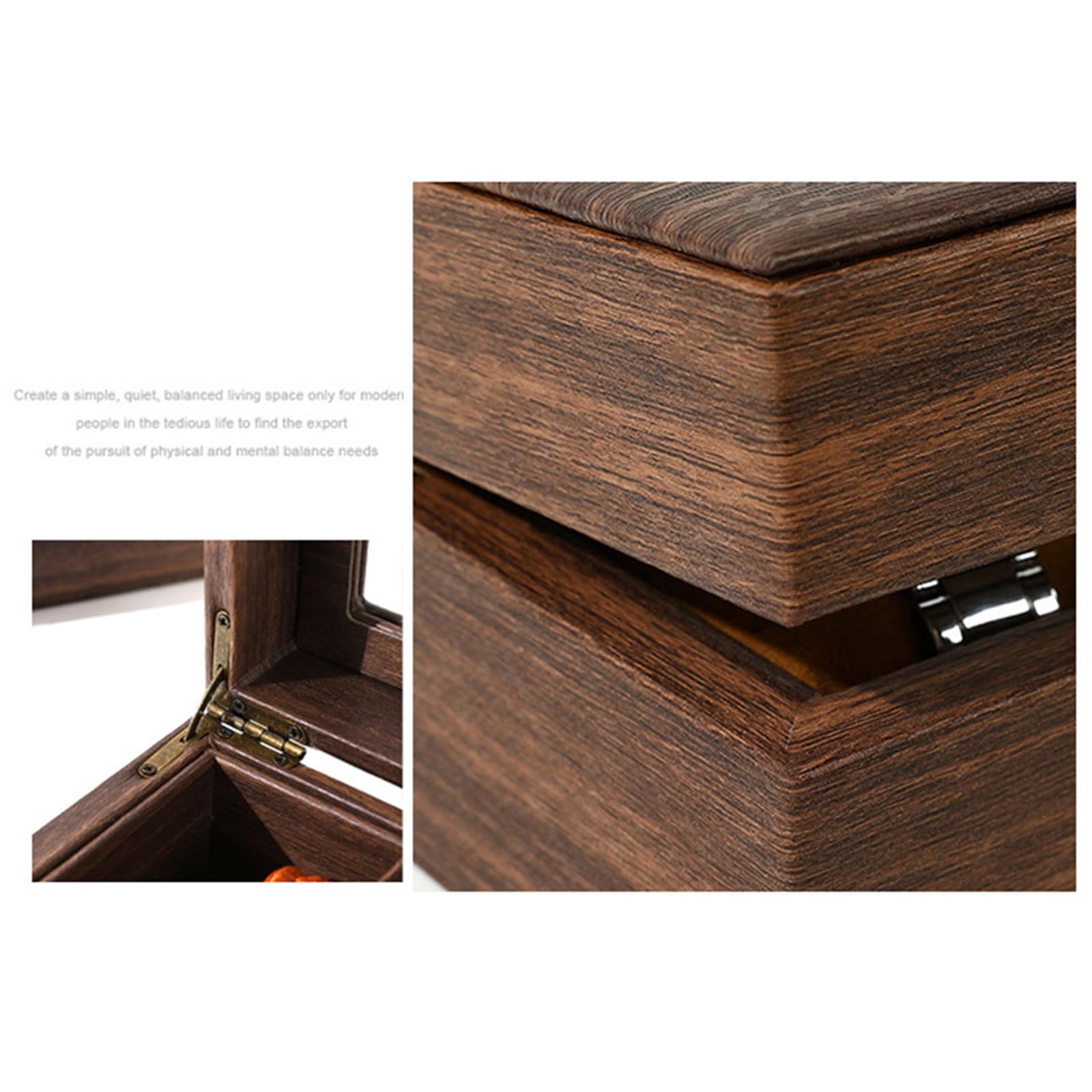 Elegante caja de reloj de grano de madera, práctico soporte múltiple para relojes con tapa de cristal y cajón de almacenamiento para hombres