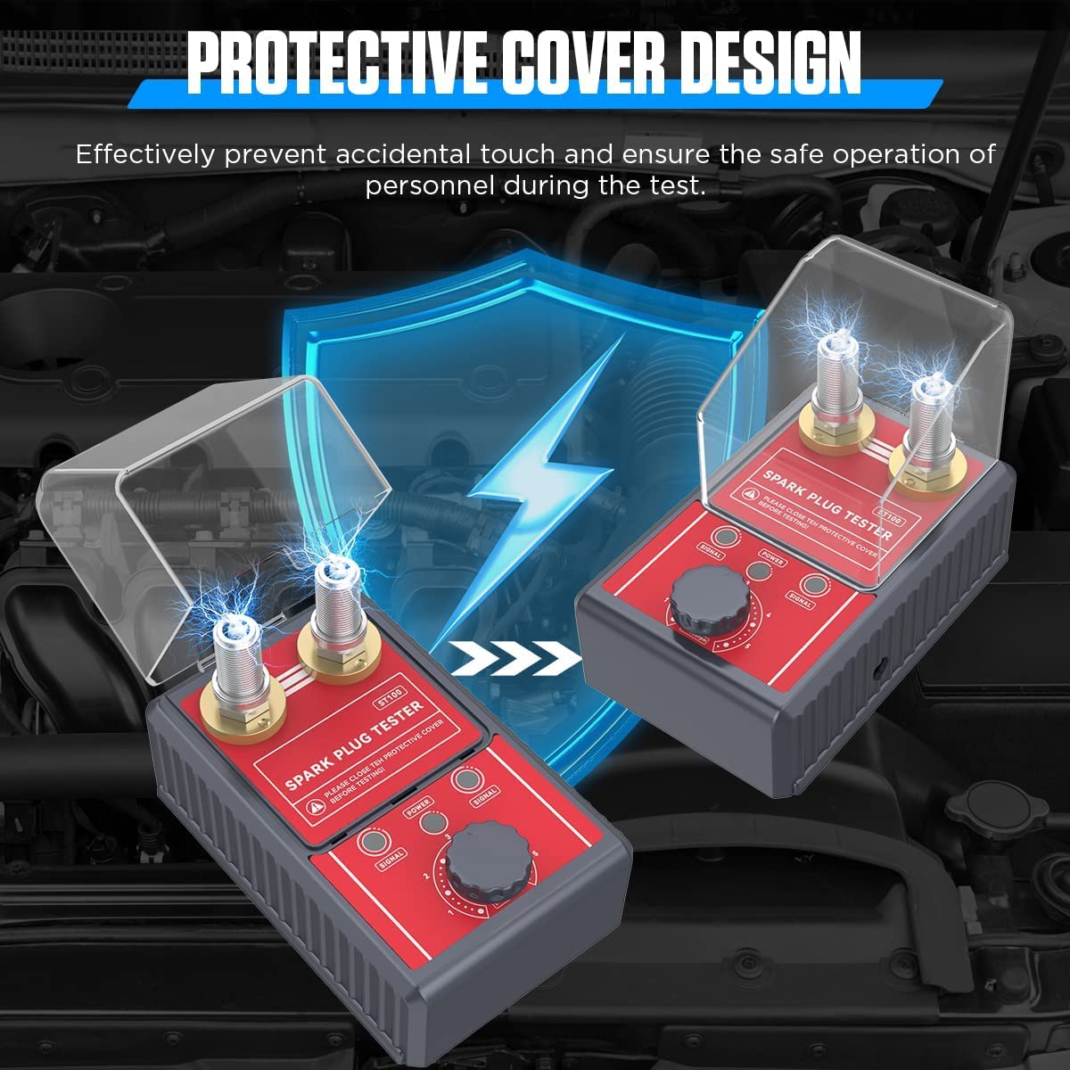 Tester Per Candele Auto - Doppio Foro, Regolabile 0-6000 Giri/min | Per Motori Benzina 12V | Con Copertura