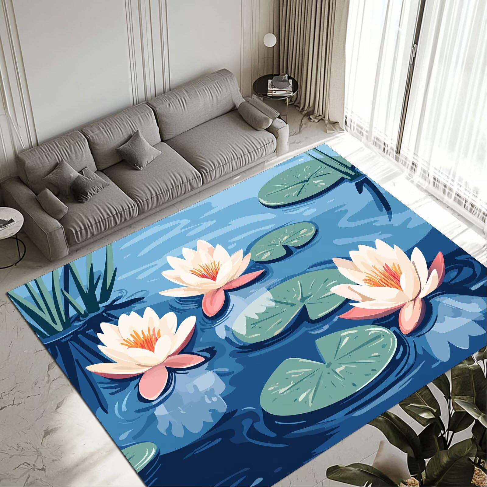 Grand tapis salon Flower 120x107cm idéal pour une salle à manger