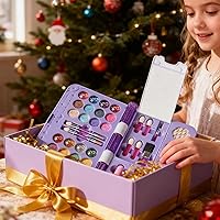 Vista 6 de Kids Makeup Set, Educational Washable Cosmetic Toy for Children and Teens, Princess Make Up Kit for Birthday, Costume Party, Holiday, School Plays