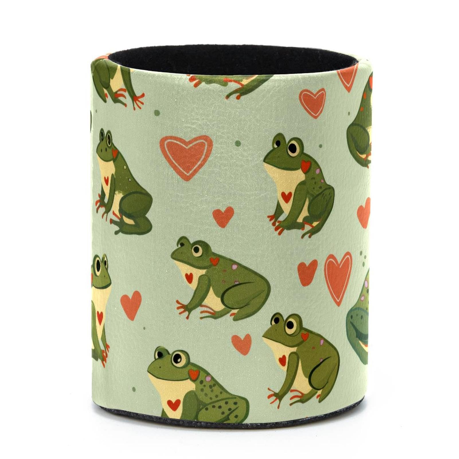 VAPOKF Round Pencil Holders for Desk, Cute Frogs Pen Holders Pen Pot Makeup Brushes Storage Desktop Stationery Supplies Organiser for Home Office