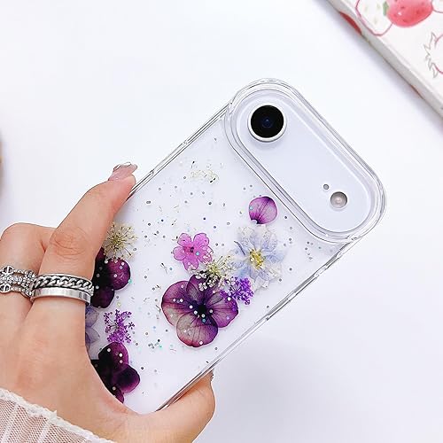 Miniatura 10 de MUNDULEA Funda compatible con iPhone 15 transparente con diseño de mariposas para mujeres y niñas, flexible, TPU con estrellas, brillantina,