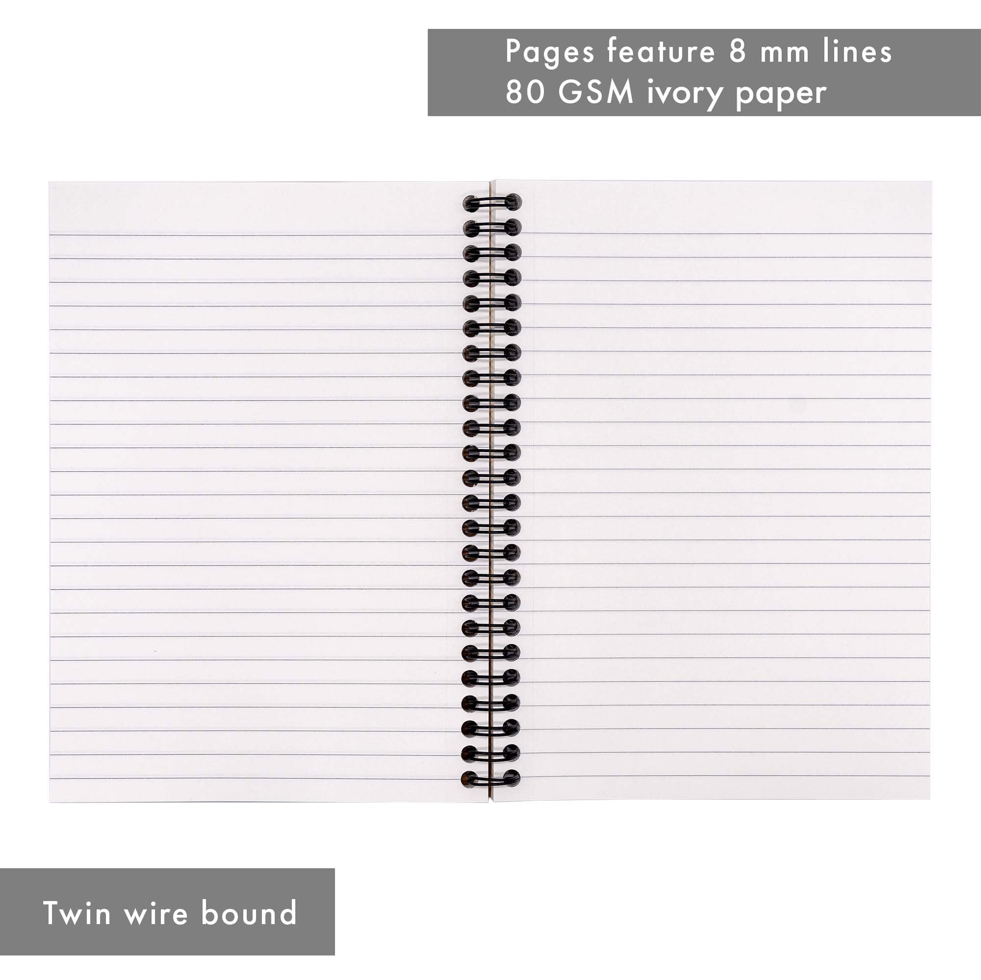 Pukka Pad, A5 Kraft Jotta Notebooks – Pack Of 3 Twin-Wirebound Notebooks – 80GSM Paper With 8mm Lines - Features Microperforated Edges And 4-Hole - View #7