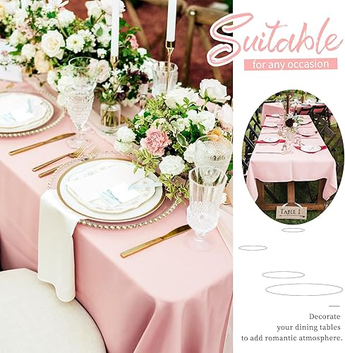 Miniatura 607 de Paquete de 8 manteles redondos blancos de 90 pulgadas, manteles redondos de poliéster lavables para mesa de tela decorativa resistente a