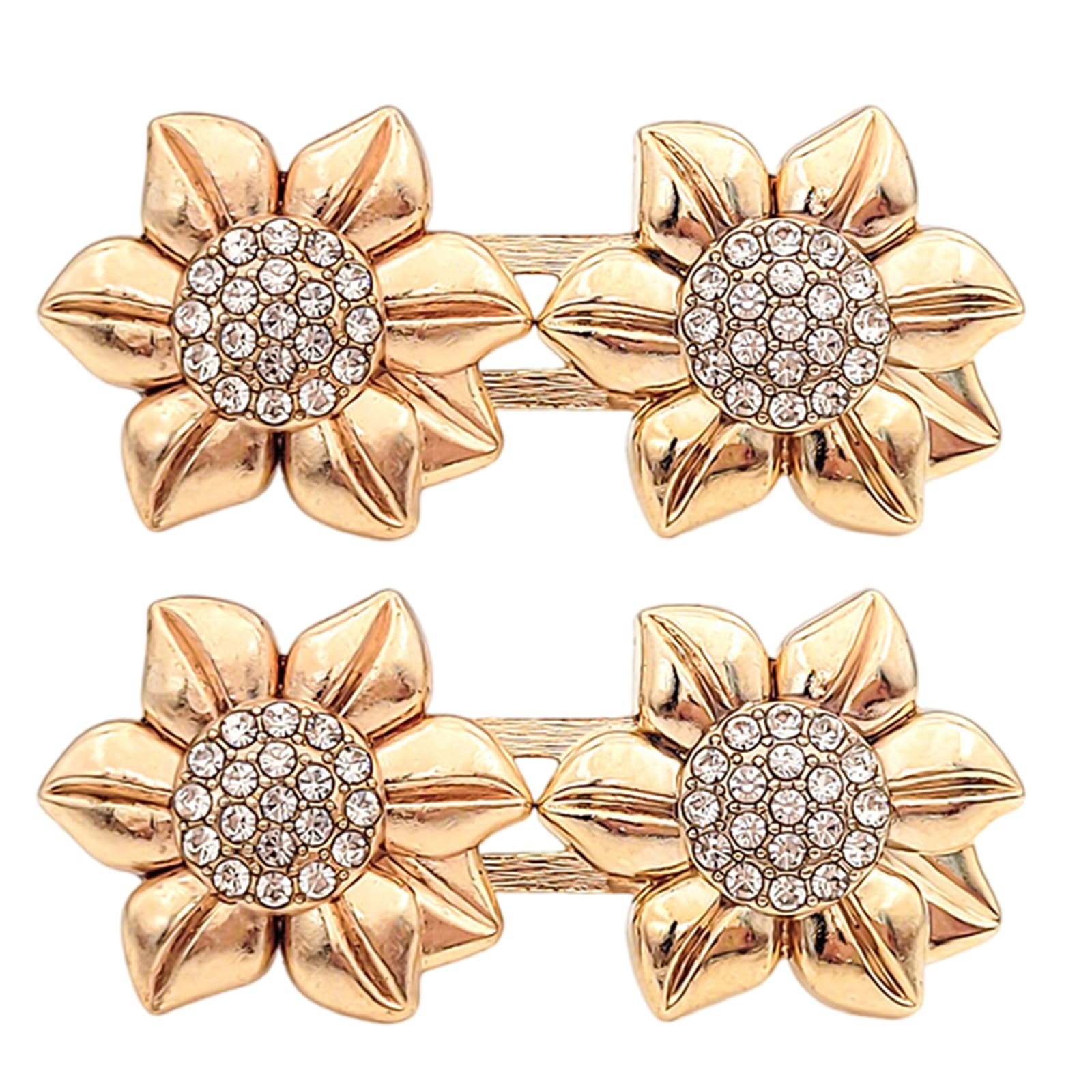 MICFENY Not Sew Rhinestones Crystal Flower Adjustable Waist Cincher Button Pin Closure Alloy Fashion Decoration