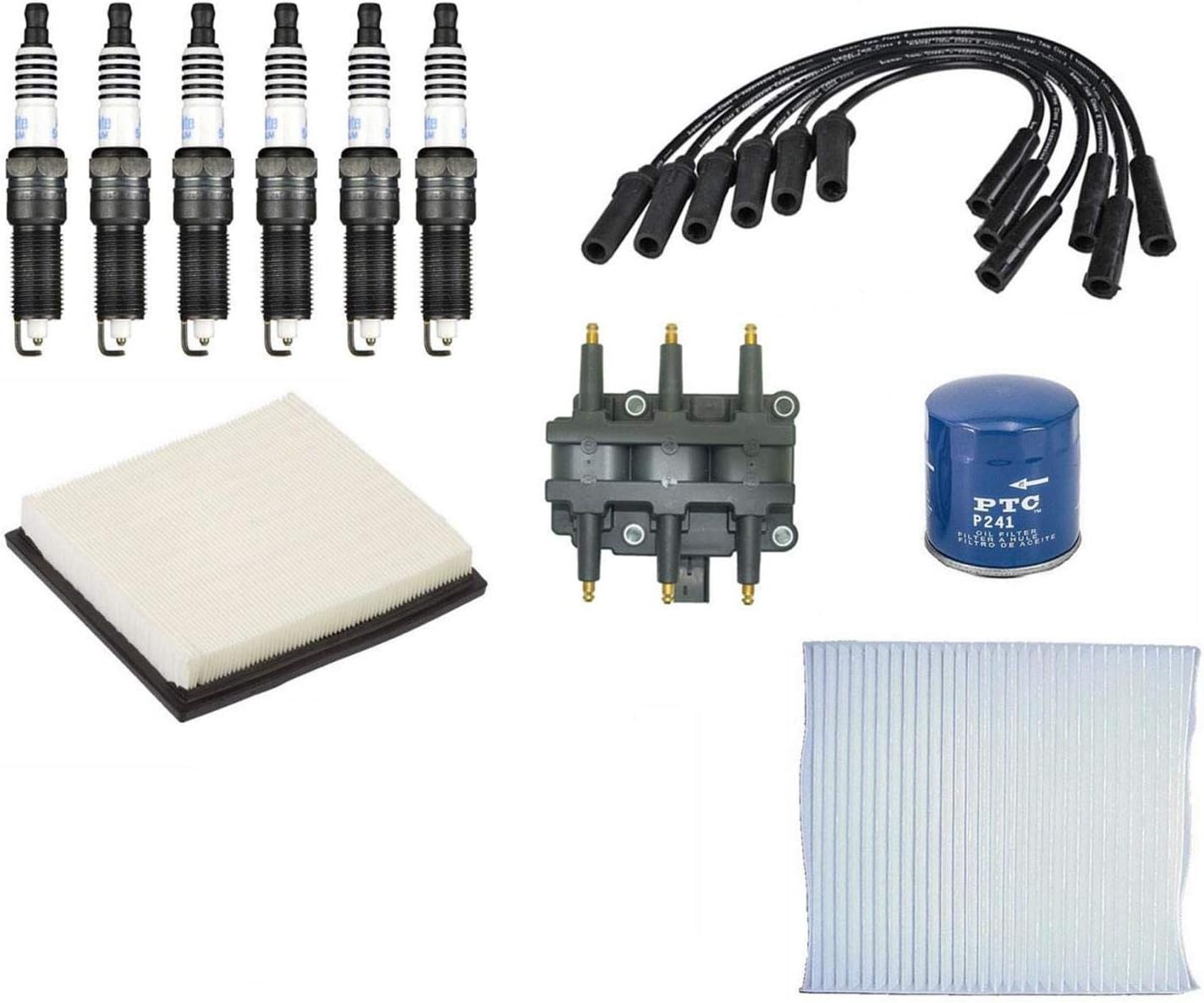 Tune Up Kit Filters Coils Plugs & Wires Replacement Parts For Dodge Grand Caravan 2008 2009 2010 3.3L 3.8L