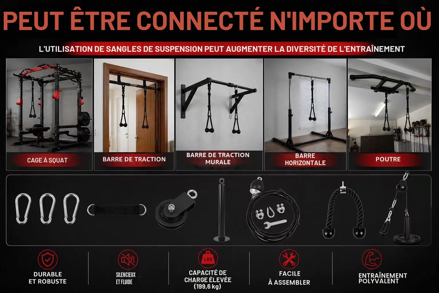Poulie Musculation,Morwealth Entraîneur d'avant-bras avec Corde Triceps, Loading pin pour Exercice Avant Bras Epaules Deltoïdes