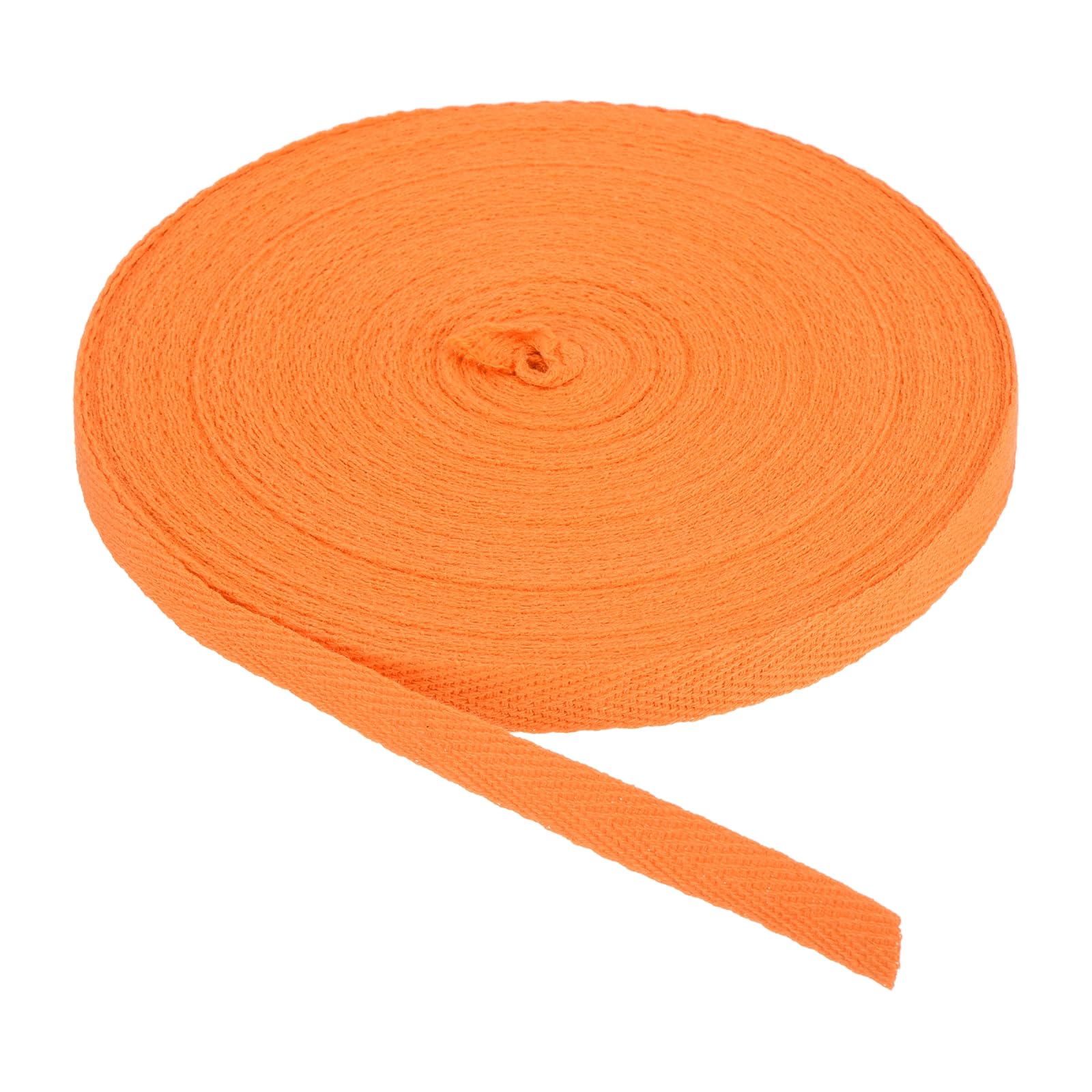 PATIKIL Cotton Twill Tape 3/8 Inch 25 Yards Cotton Ribbon Bias Binding Tape Herringbone Webbing Trim for Sewing Gift Wrapping Craft DIY Bright Orange