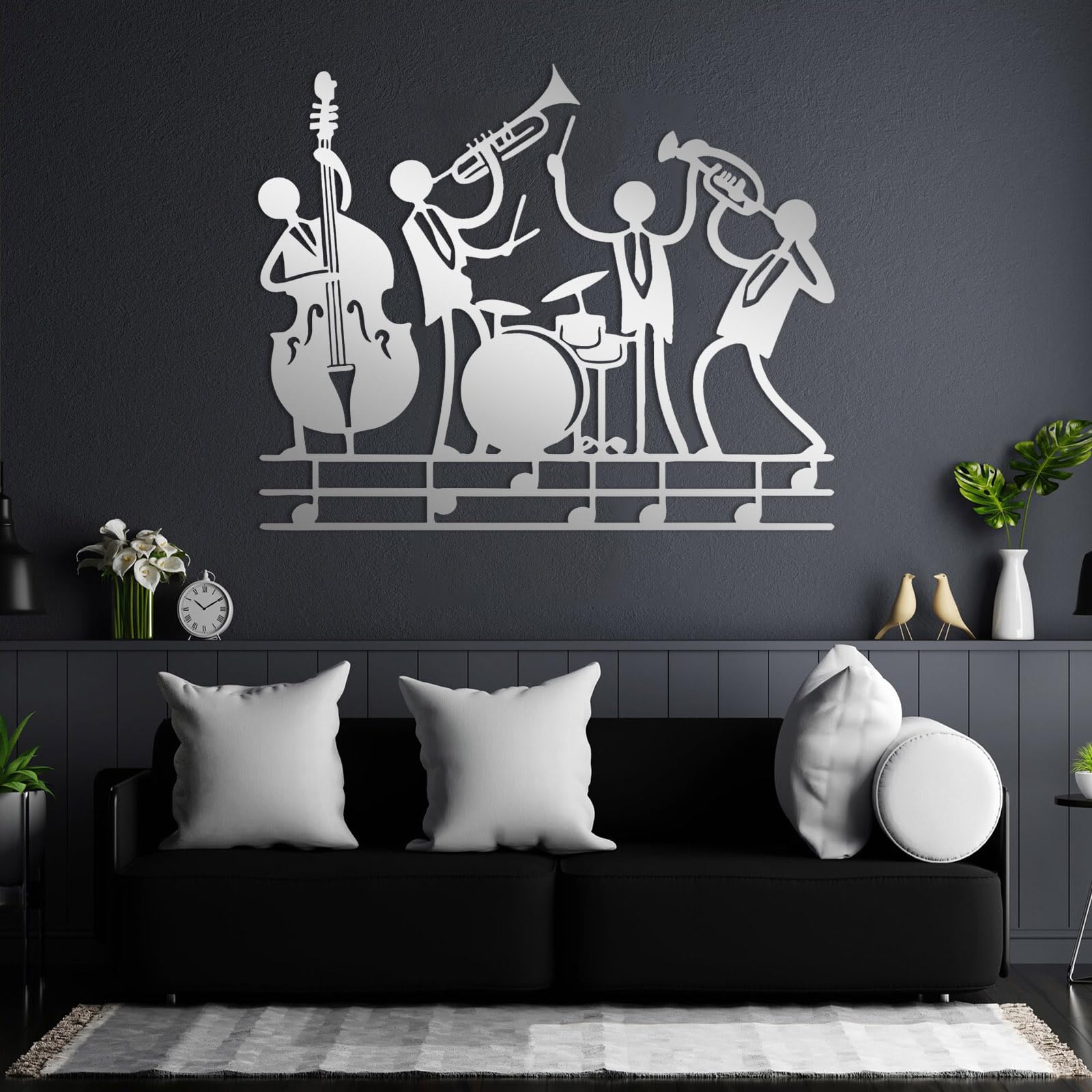 Decorazione da Parete in Metallo con Musica Jazz Astratta Decorazione per La Stanza Musicale Studio di Musica Decorazione da Parete per Soggiorno Camera da Letto Regalo per Musicista