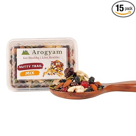 Arogyam Mixed Berries, Nuts and Seeds - Trail Mix | 15 + Varities of Assorted Dry Fruit Mix with Berries, Nuts, Seeds & Fruits, Immunity Booster - 200 gm