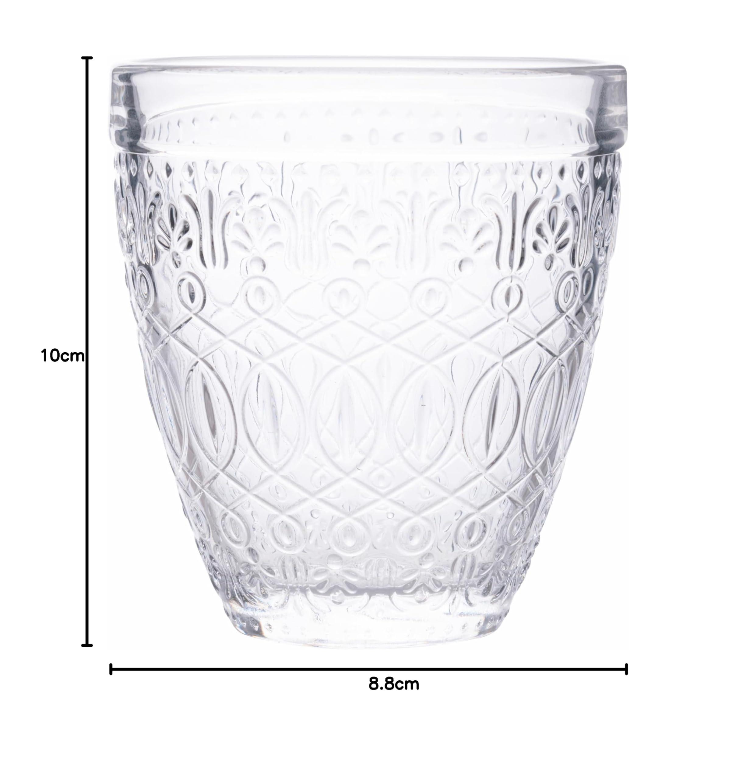 Villa d'Este Home Tivoli 1996 New Marrakech - Juego de 6 vasos de agua (330 ml, cristal, superficie trabajada)
