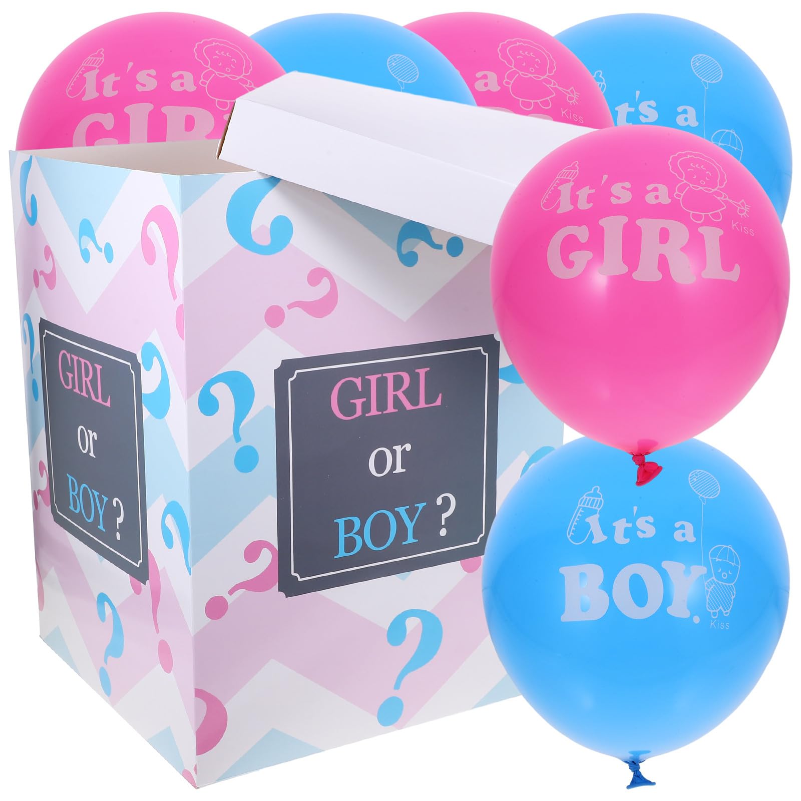 SUPVOX de revelación de género para Baby Shower – Kit de decoración con 6 globos (azul y rosa) – Sorpresa para anuncios de sexo bebé – 40 x 30 x 30 cm