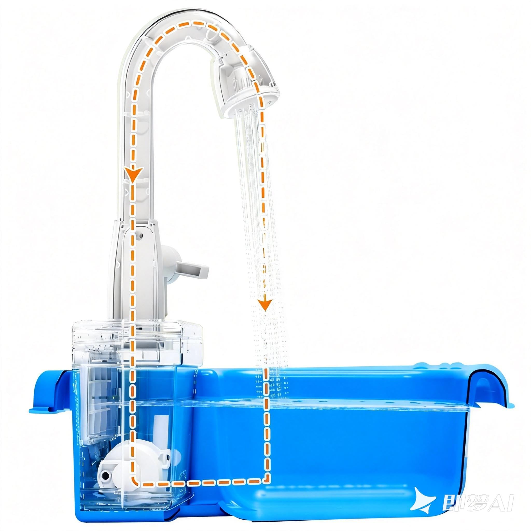 Baignoire pour oiseaux en libre-service avec robinet et eau circulante, convient comme jouet à boire et à baigner pour oiseaux de petite et moyenne taille, idéal pour perruches, conures et