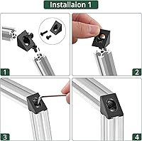 Vista 4 de JiGiU 10PCS Triangle Angle Sharp Corner Bracket, Black Angle Sharp Corner Bracket Connector for 6mm Slot Aluminum Extrusion Profile 2020 Series 3D