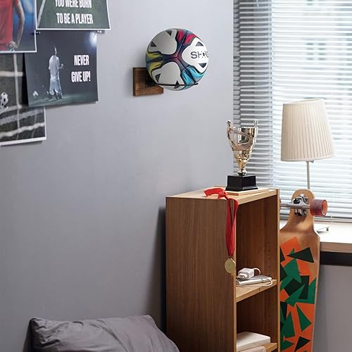 Miniatura 7 de PUERSI Soporte de bola de montaje en pared Soporte de bola Almacenamiento de exhibición para baloncesto Fútbol Fútbol Voleibol