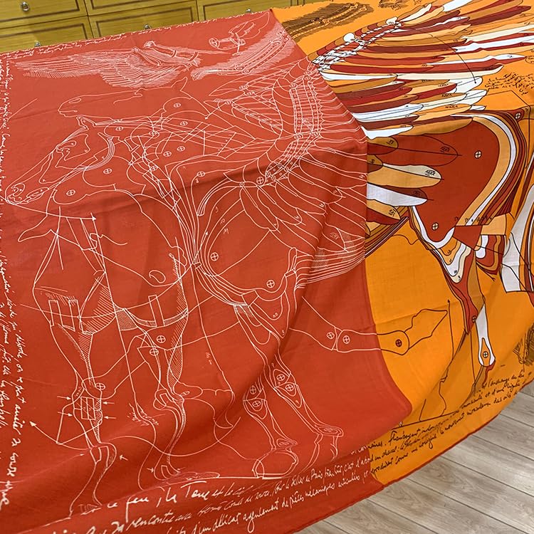 Women's Mulberry Silk & Wool Scarf,Silk Scarf,Wool Scarf, 53"X53" Large Square Shawl Wraps4