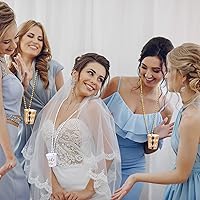 Vista 5 de Maitys 12 piezas de collar de cristal de chupito de novia con cuentas de plástico, lámina dorada para despedidas de soltera, fiestas nupciales Blanco