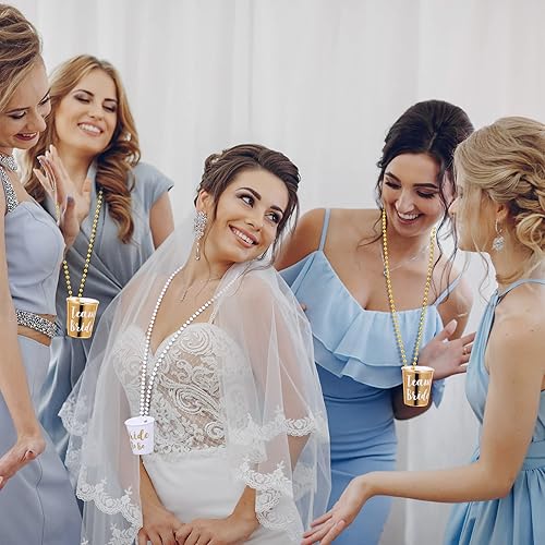 Miniatura 5 de Maitys 12 piezas de collar de cristal de chupito de novia con cuentas de plástico, lámina dorada para despedidas de soltera, fiestas nupciales