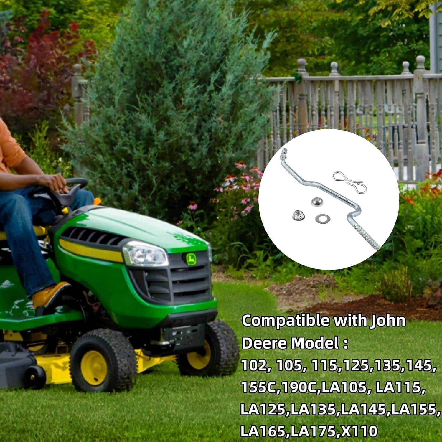 GX20497 GX20497A Kit de bras de tirage avant compatible avec John Deere 102 115 125 155C D155 LA L100 L120 L130 LA120 D140 X S E Series Tondeuse à gazon
