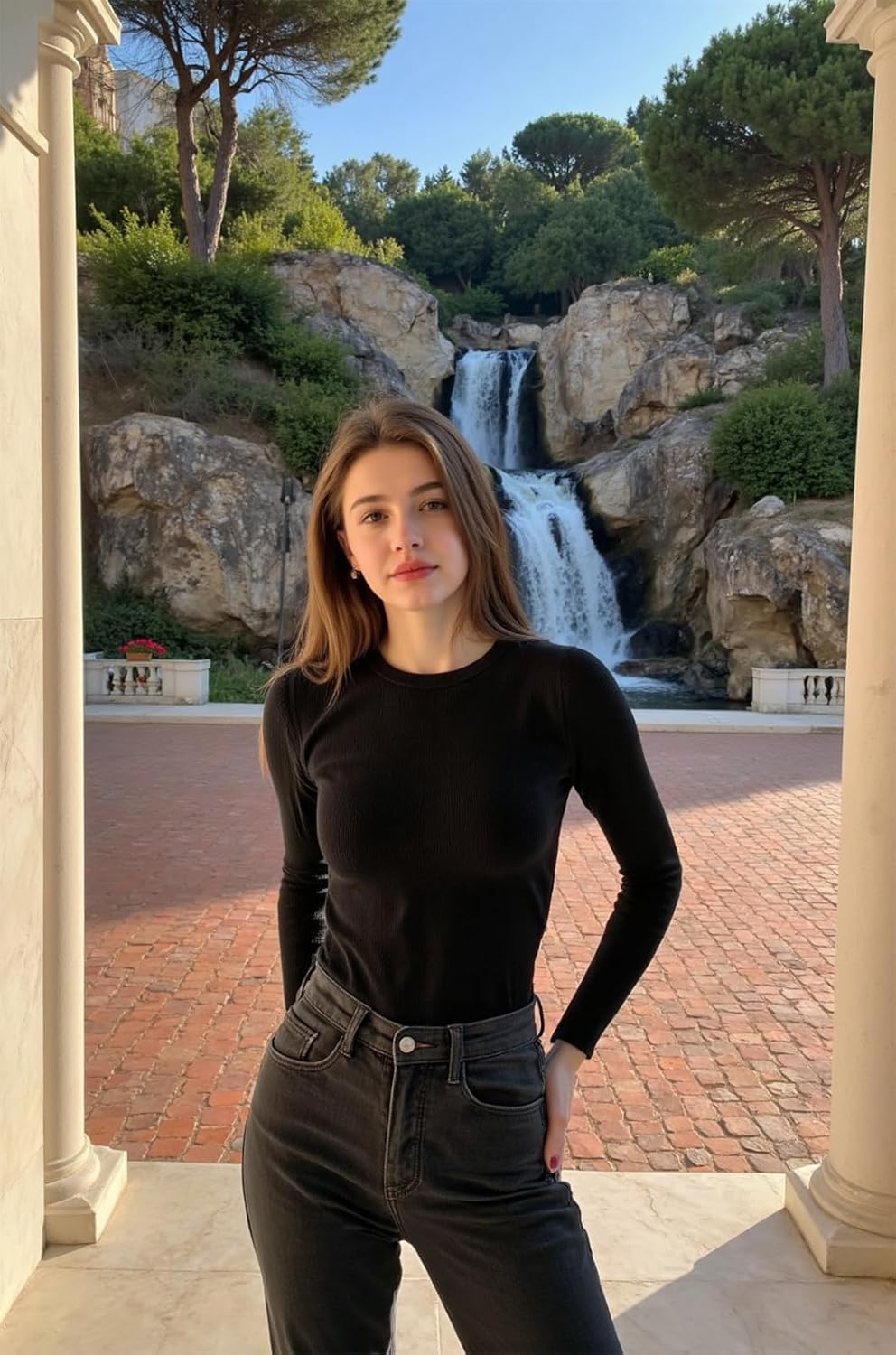 BIDITANLE Women's Long Sleeve Ribbed Knit Tee Slim Fit Crewneck Stretch Top Casual Basic Shirts - Image 2