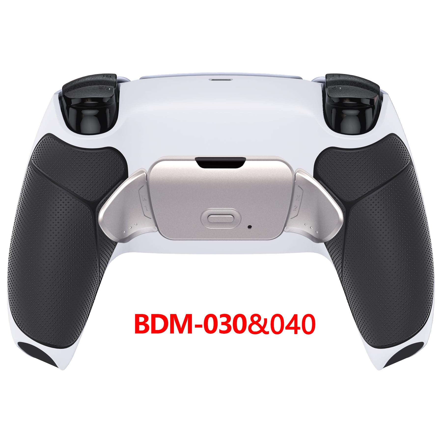eXtremeRate Real Metal Buttons (RMB) Rise 2.0 Remap Kit para ps5 Control BDM-030/040/050 Carcasa con Goma Grip & Actualización Board & Programable Botones Traseros para ps5 Mando(Nergo Plata)