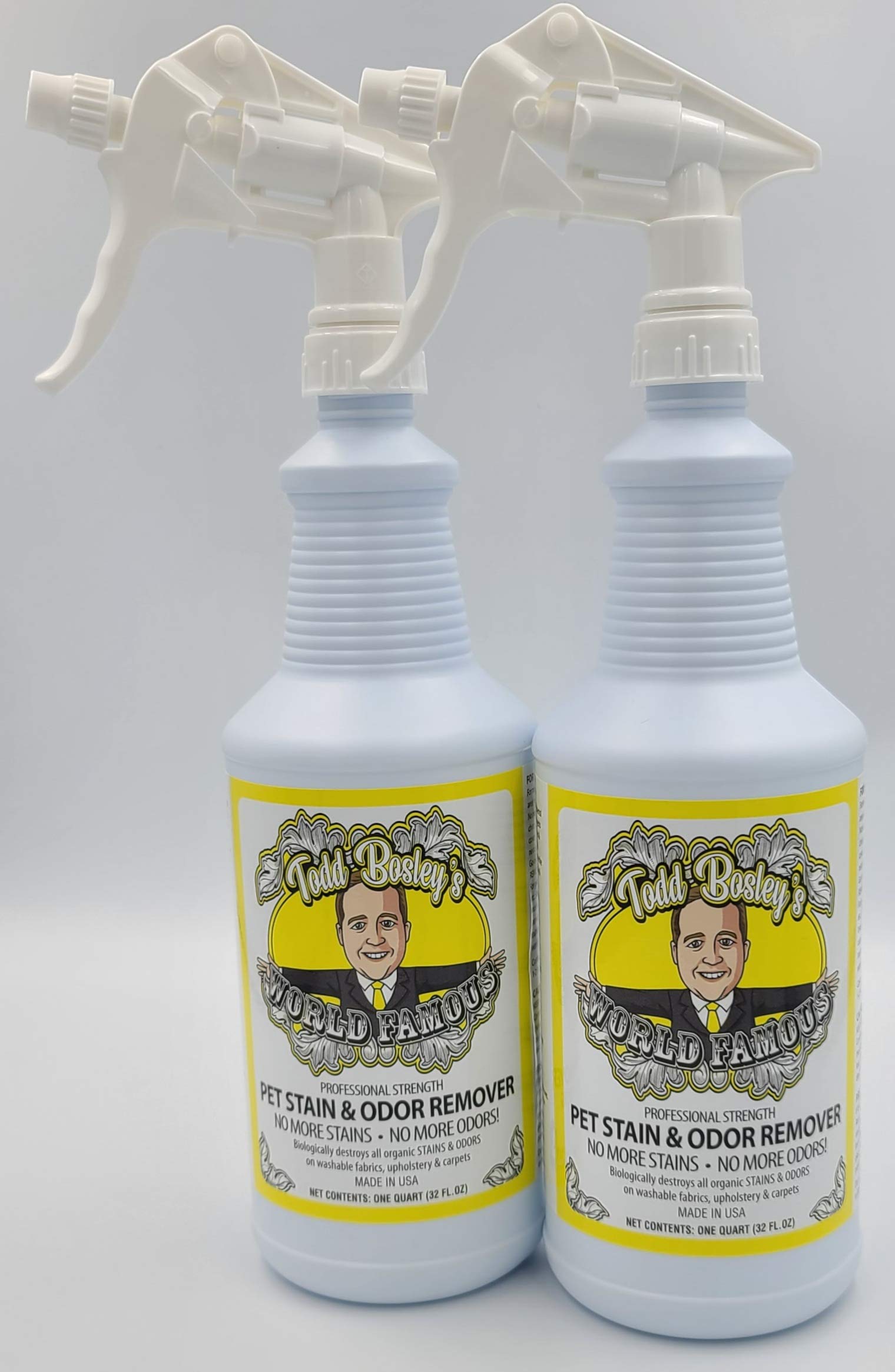 Todd Bosley's World Famous Professional Strength Pet Stain & Odor Remover - 2 Quarts - Powerful Enzymes That Remove The Odor Completely, Not Just Mask It, Leaving An Incredibly Pleasant Scent Behind!