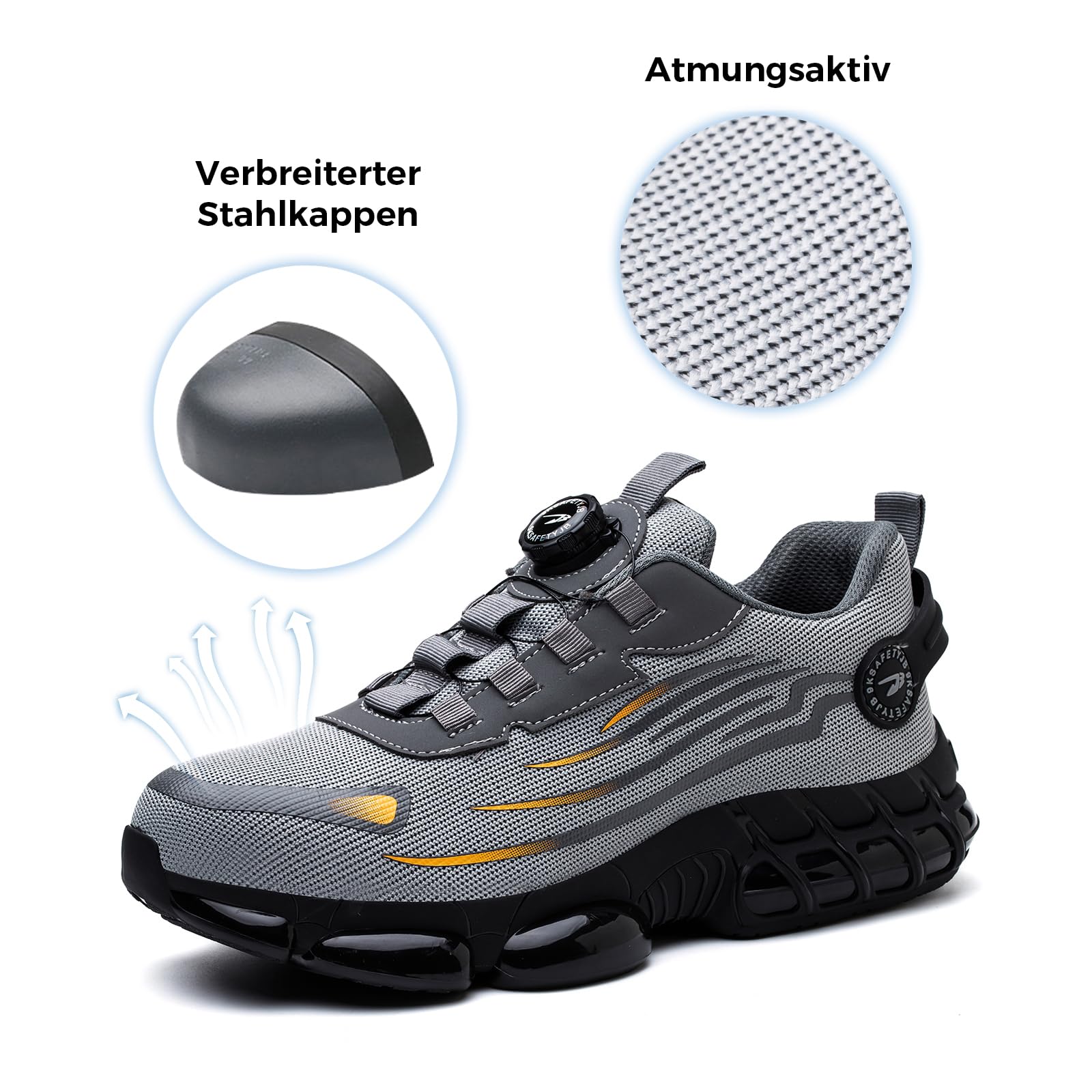 Arbeitsschuhe Herren Damen Sicherheitsschuhe Stahlkappenschuhe Sportlich Atmungsaktiv rutschfeste Safety Shoes 36-46 EU