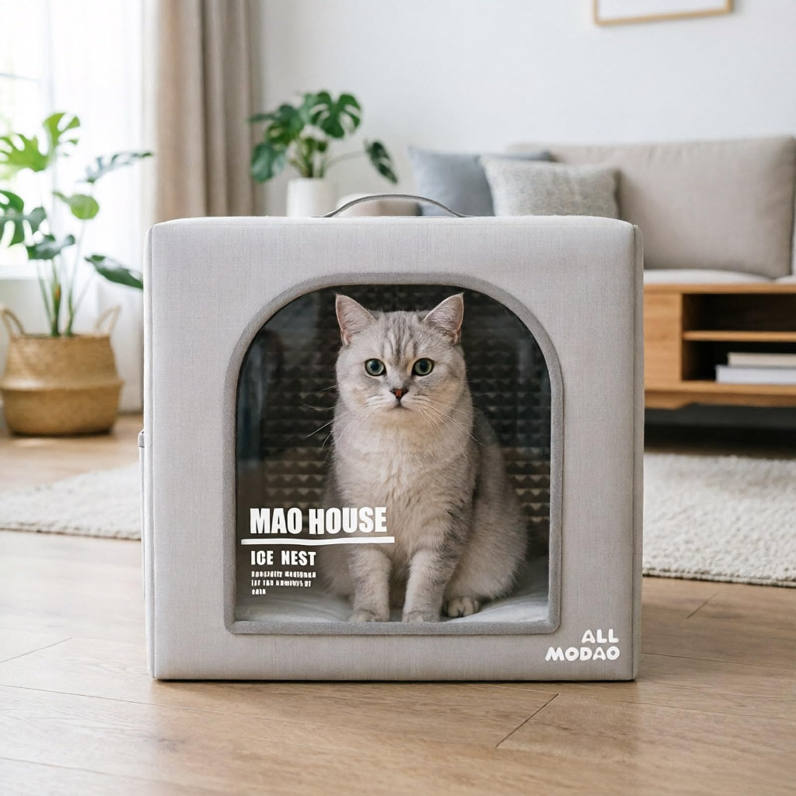 Maison Rafraîchissante pour Chat Repos Intérieur et Extérieur Lit Isotherme Pliable et Résistant aux Intempéries (42cm × 60cm × 45cm)