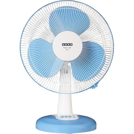 Usha Mist Air Flo 400mm Table Fan Light Blue