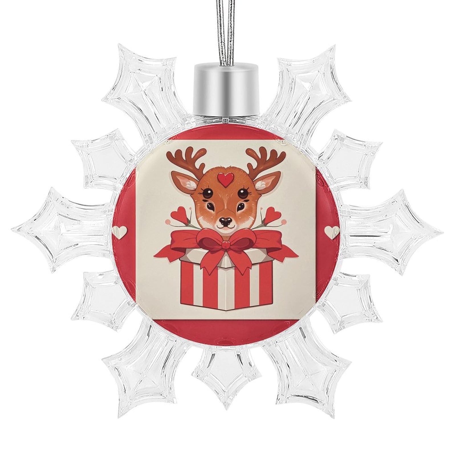 Décoration de Noël 2024 pendentif flocon de neige faon pour fête et mariage