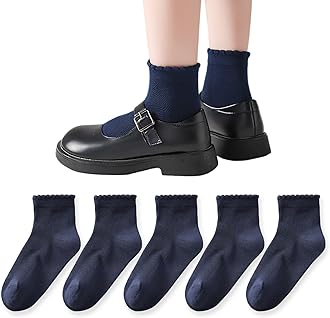 EPEIUSGirls Ankle Socks,Seamless Soft Cotton Ruffle Socks,Cute White for School Uniform 4-6/6-8/9-12/12-15 Years Old