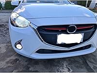 Vista 6 de Cubierta de la parrilla delantera del coche Moldura para 2 Demio 2015-2017 DJ DL Mazda2 Hatchback Sedan Styling Rojo