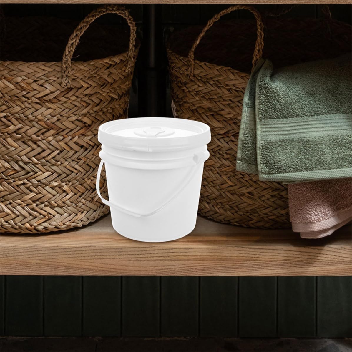 Abaodam Boîtes de Lingettes Humides Pratique Lot de 2 en Plastique Blanc avec Couvercle et Poignée, Grosse Capacité, Distributeur Multifonctionnel pour Bébé pour Voiture et Salle de